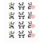 12 mini discos de panda de açúcar
