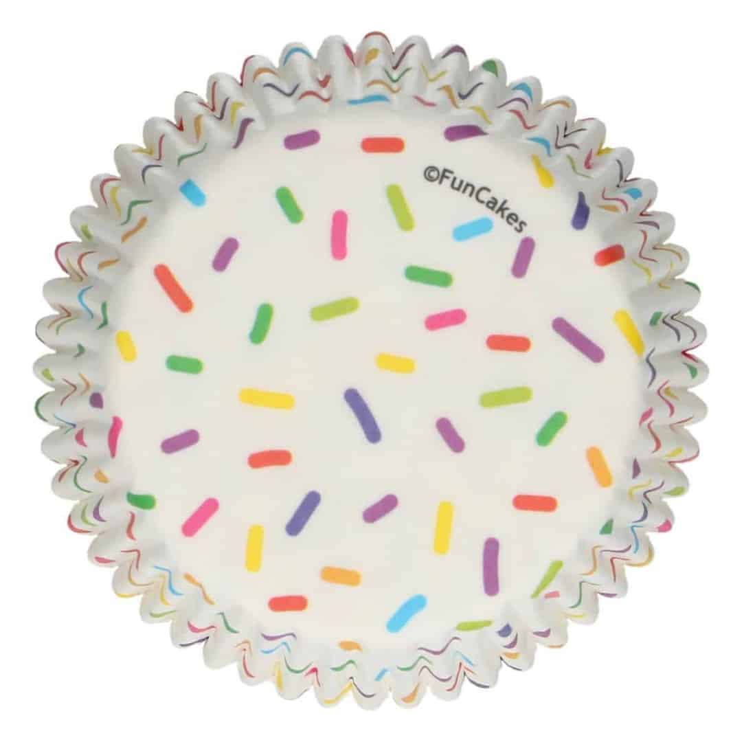 48 forminhas de cupcake brancas com decoração de confete