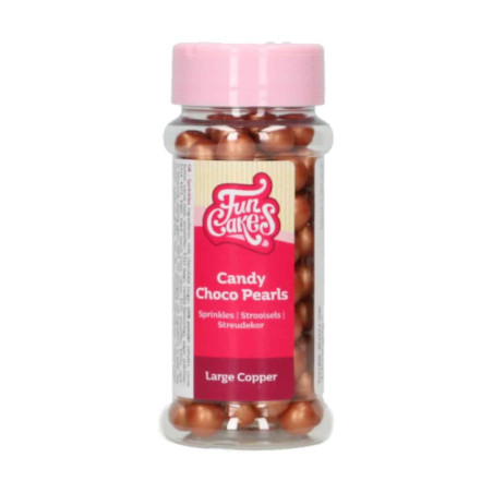 pérolas grandes de chocolate e cobre