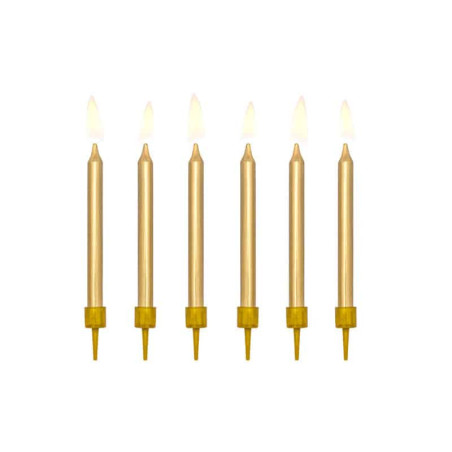 6 velas de aniversário de ouro