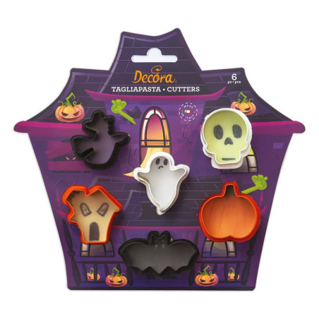 6 mini cortadores de massa para o Halloween