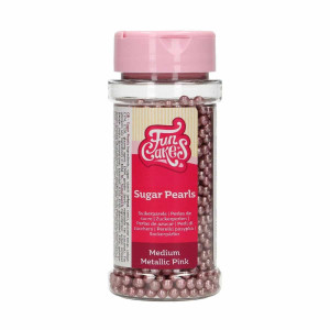 Pérolas de açúcar rosa metálicas