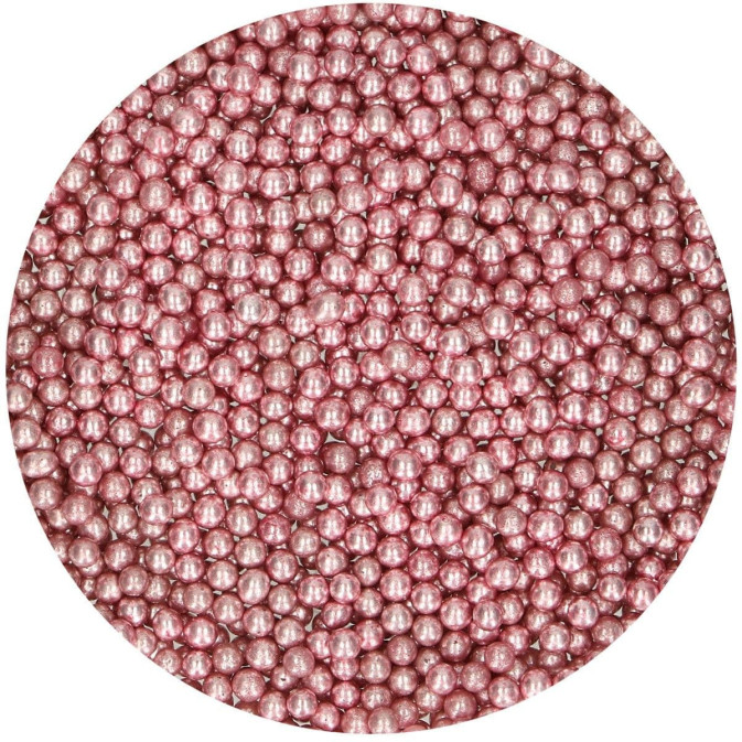 Pérolas de açúcar rosa metálico - bolinhos divertidos
