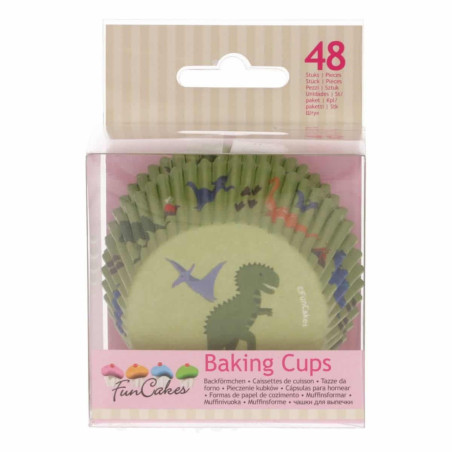 Capas de cupcake funcake com 48 dinossauros