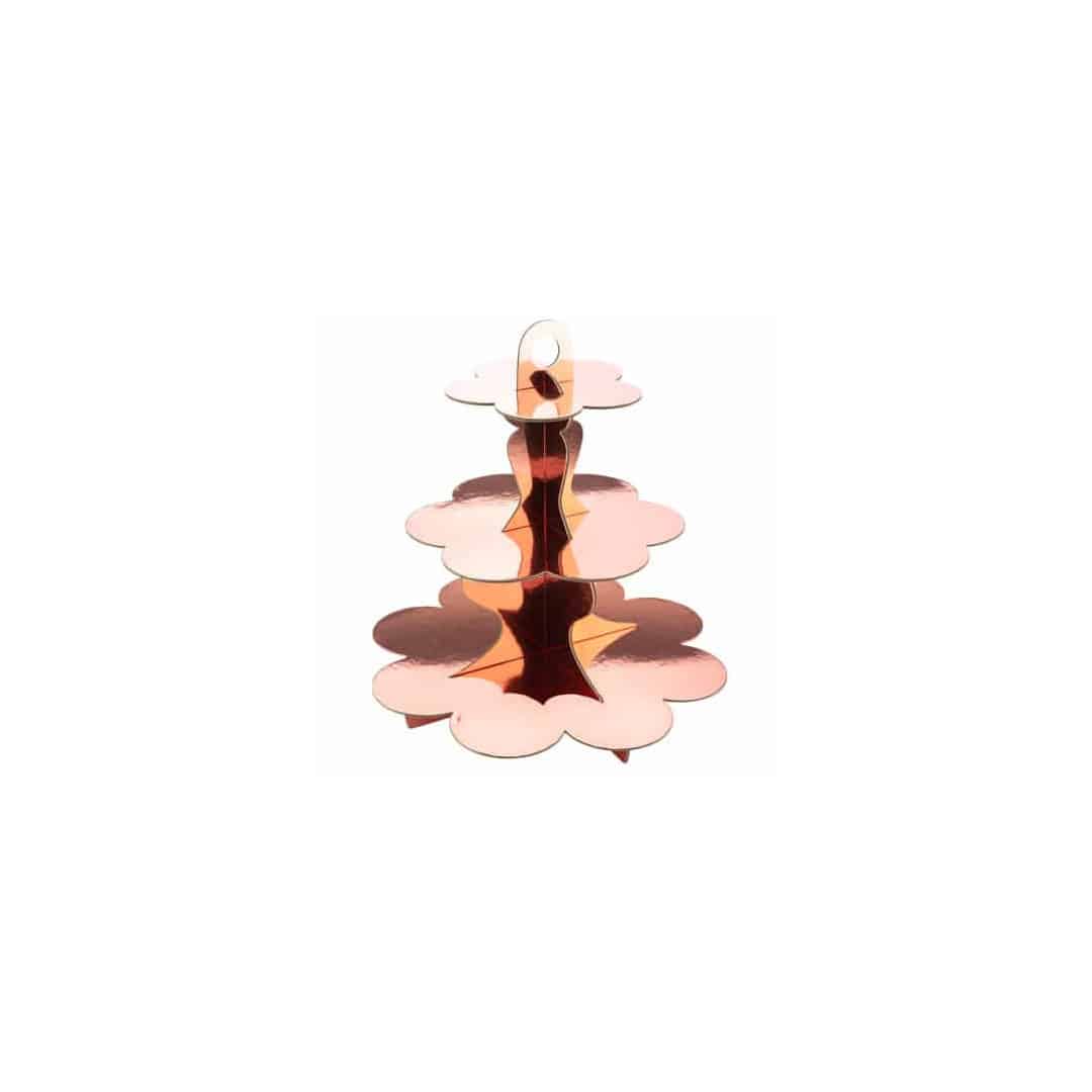 suporte para bolo em ouro rosa