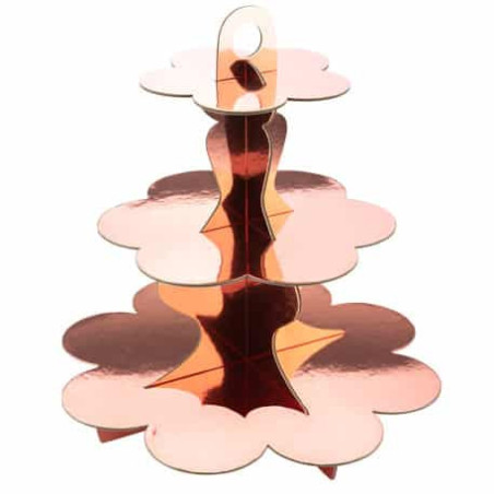 suporte para bolo em ouro rosa