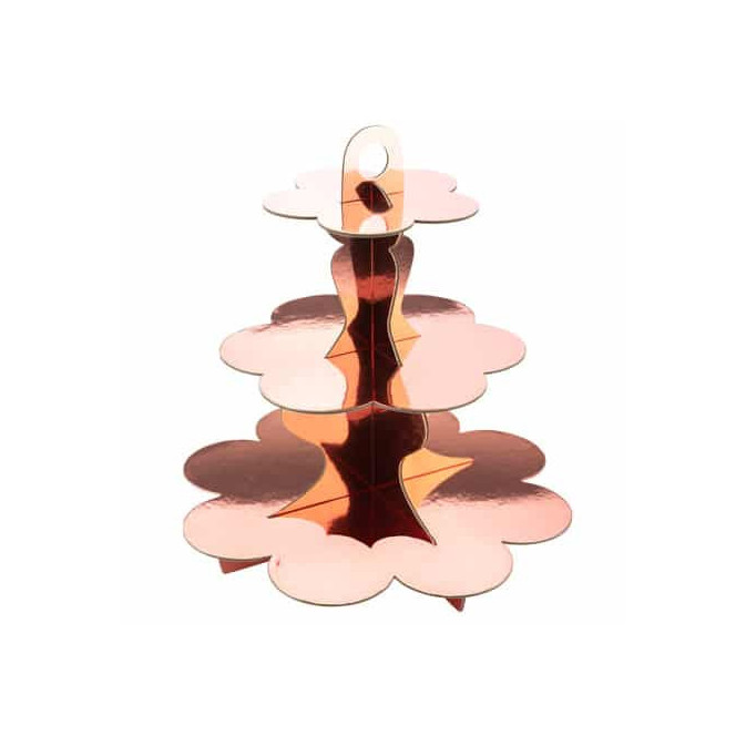 suporte para bolo em ouro rosa