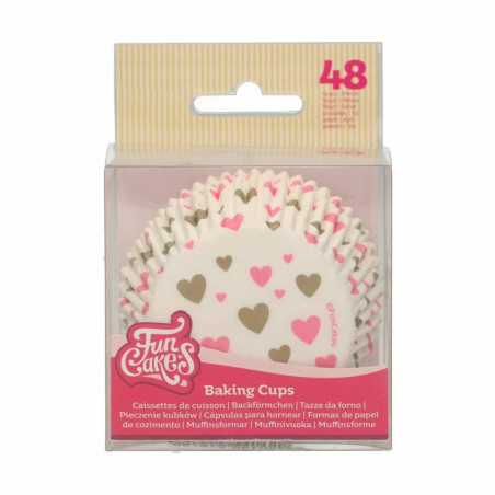 48 casos de cupcake de coração para namorados