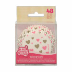 48 casos de cupcake de coração para namorados