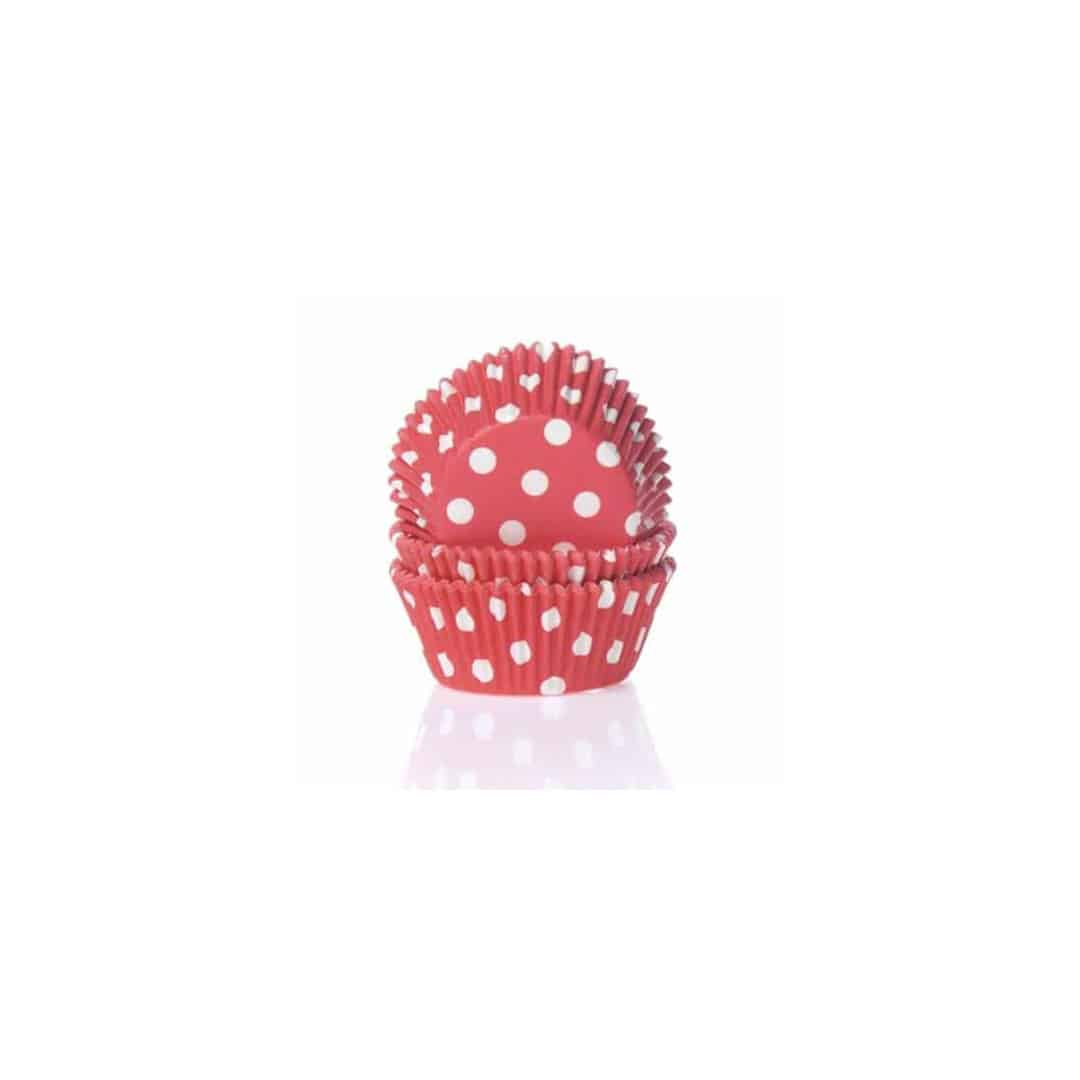 Capas de cupcake com 50 bolinhas vermelhas