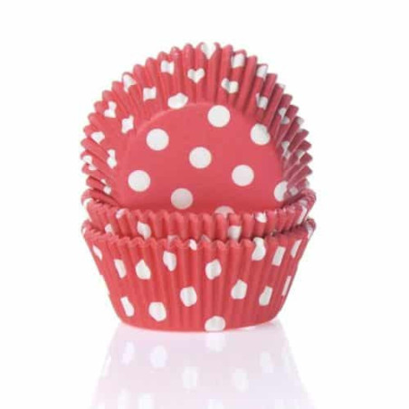 Capas de cupcake com 50 bolinhas vermelhas