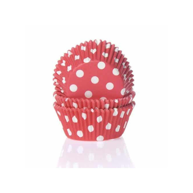 Capas de cupcake com 50 bolinhas vermelhas