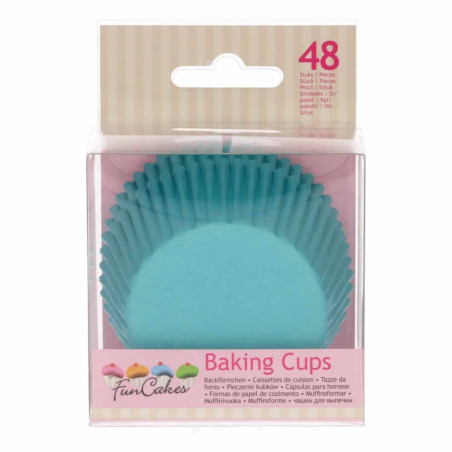 48 casos de cupcake funcake turquesa