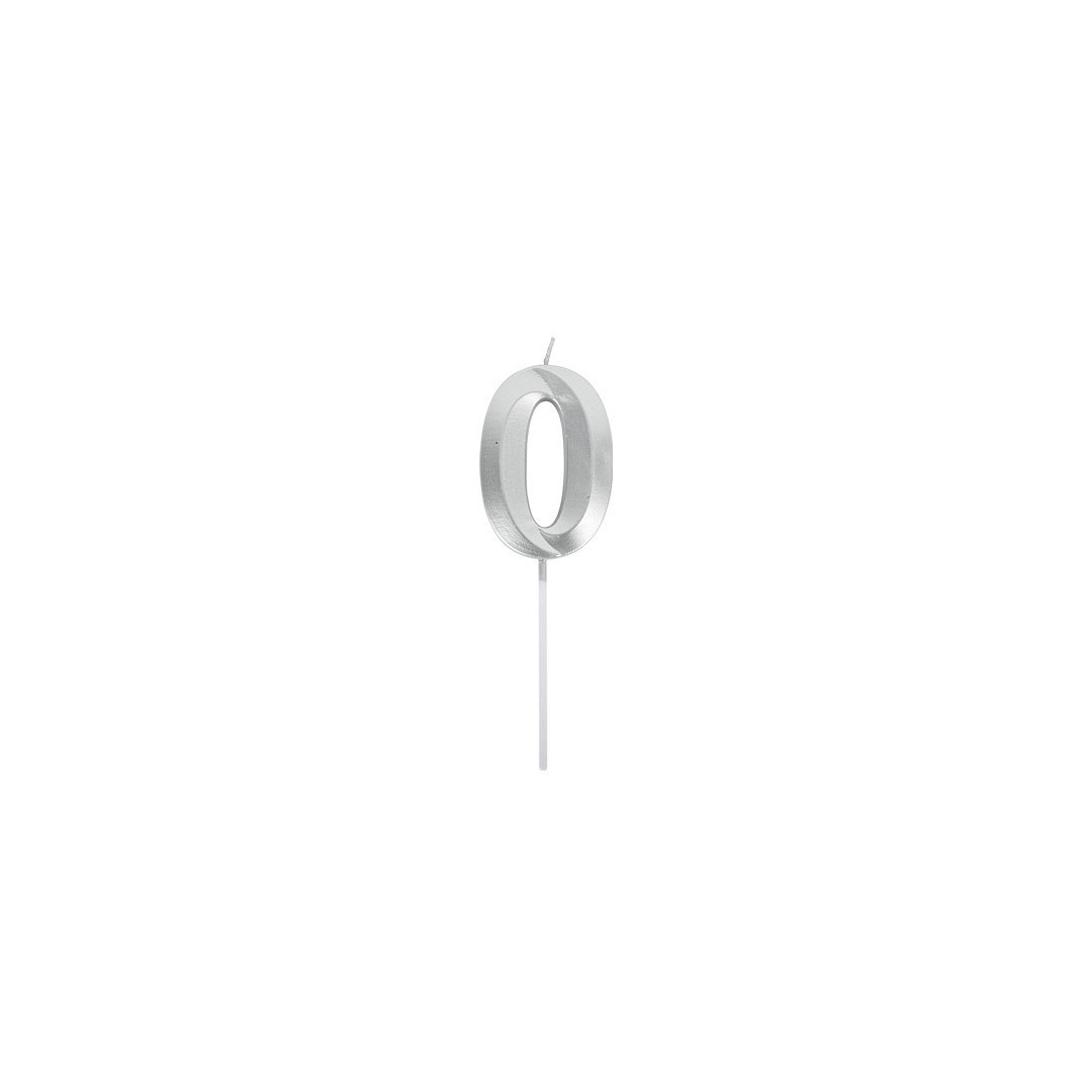 vela-número-0-metal prateado