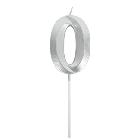 vela-número-0-metal prateado