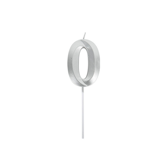 vela-número-0-metal prateado