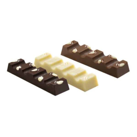 barra de chocolate com molde de policarbonato