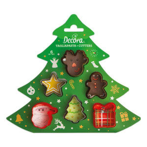 6 mini cortadores de biscoito de Natal