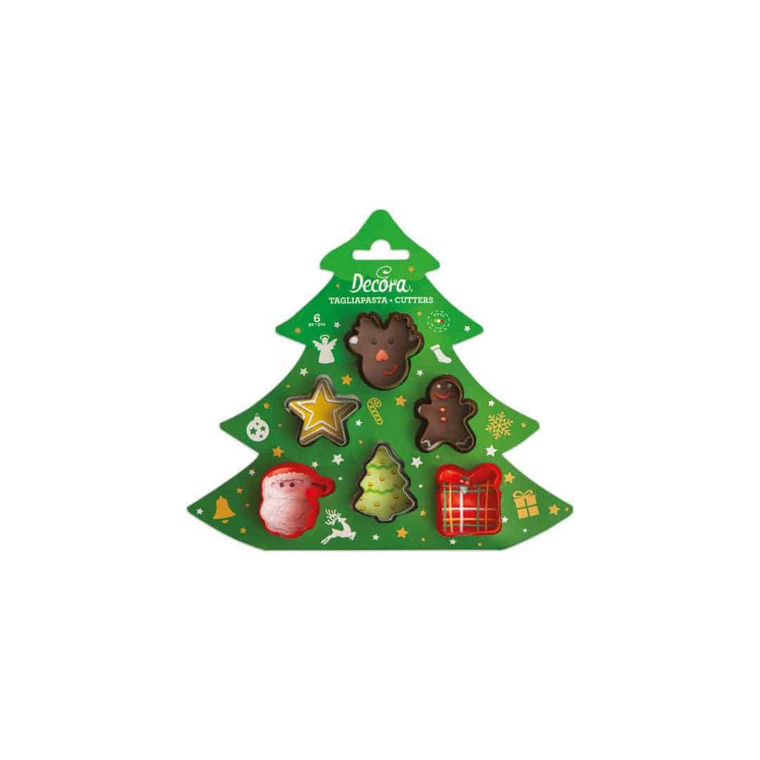 6 mini cortadores de biscoito de Natal