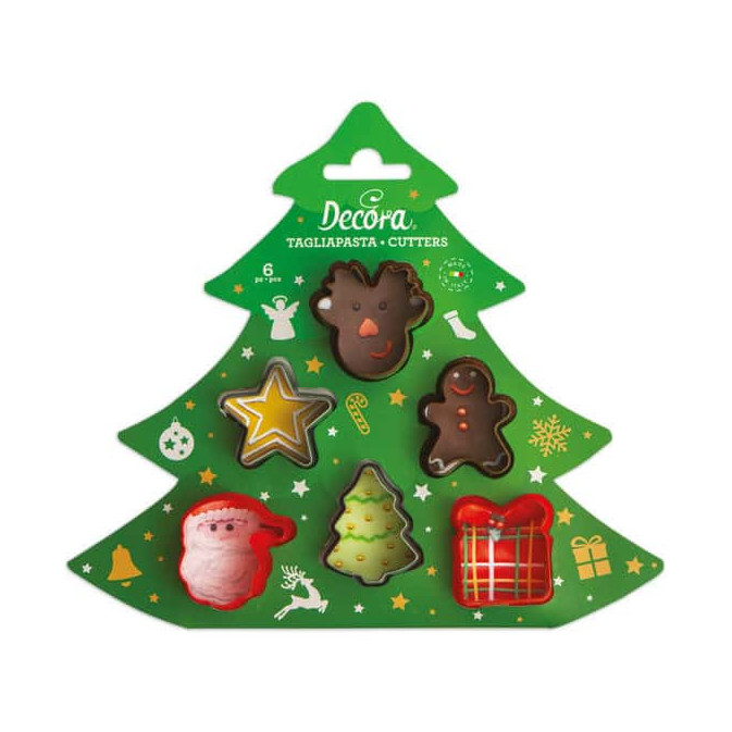 6 mini cortadores de biscoito de Natal