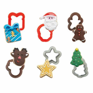 6 mini cortadores de biscoito de Natal
