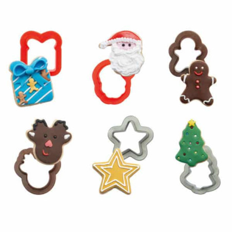 6 mini cortadores de biscoito de Natal Decora