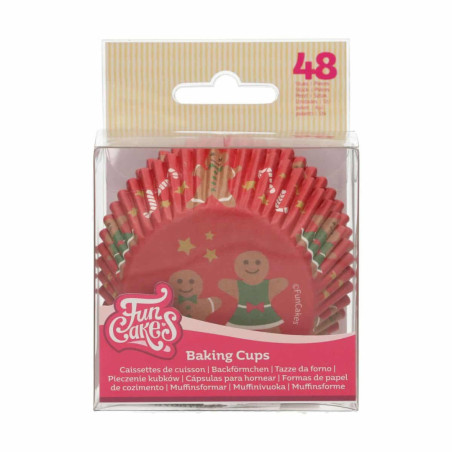 48 forminhas de cupcake de gengibre de Natal