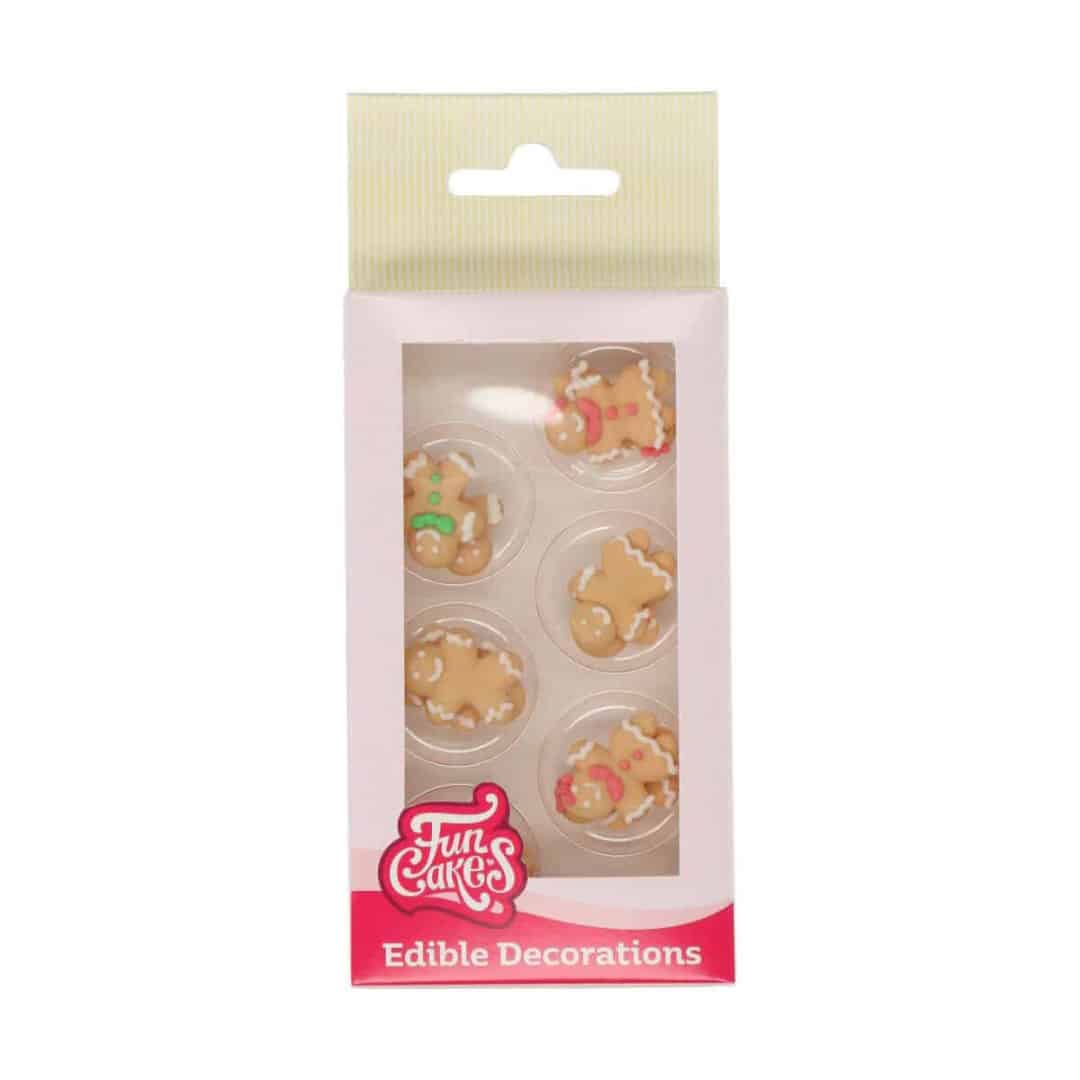 conjunto de 12 pães de gengibre com decorações de açúcar