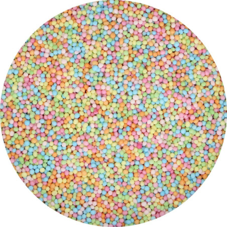 bolas de açúcar em tons pastel e multicoloridas