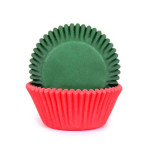 50 forminhas de cupcake de natal vermelho-verde