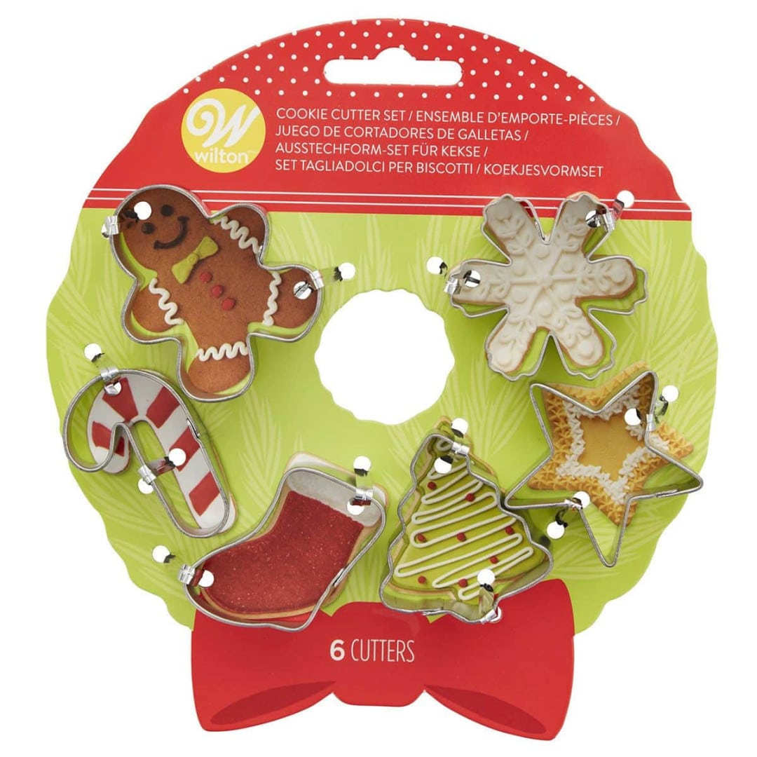 conjunto de 6 mini cortadores de biscoitos de natal
