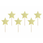 Toppers de bolo de 6 estrelas para registro de Natal