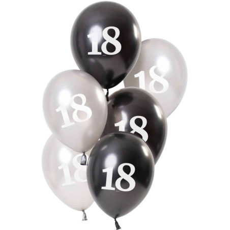 balões-aniversário-18-anos-preto-prata