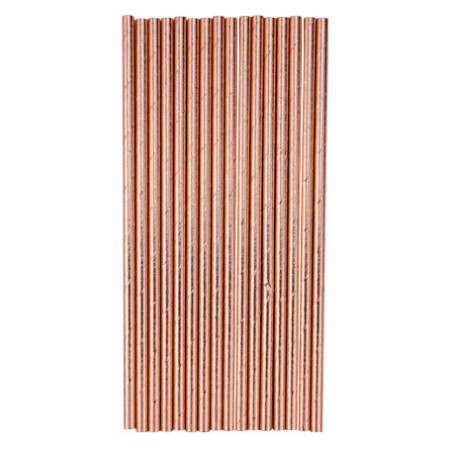 20 canudos de ouro rosa-19 cm