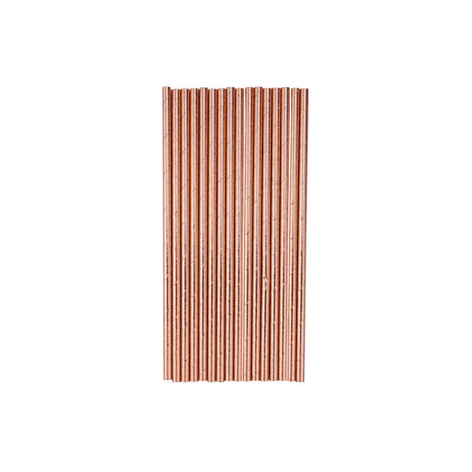 20 canudos de ouro rosa-19 cm