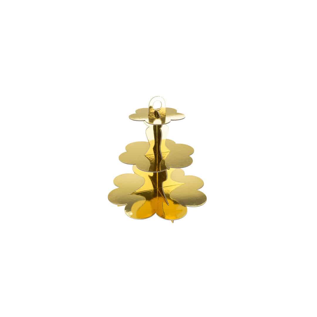display de cupcake dourado
