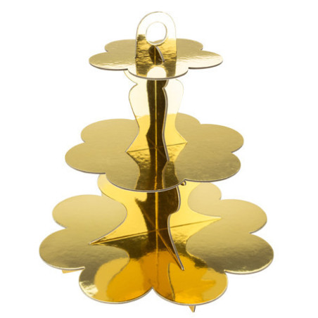 display de cupcake dourado