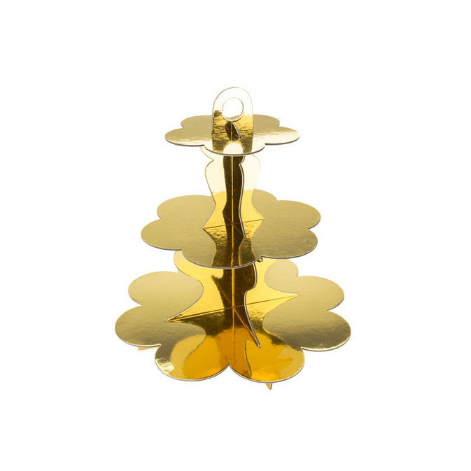display de cupcake dourado