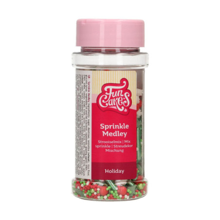 Mistura de sprinkles para sobremesas de natal