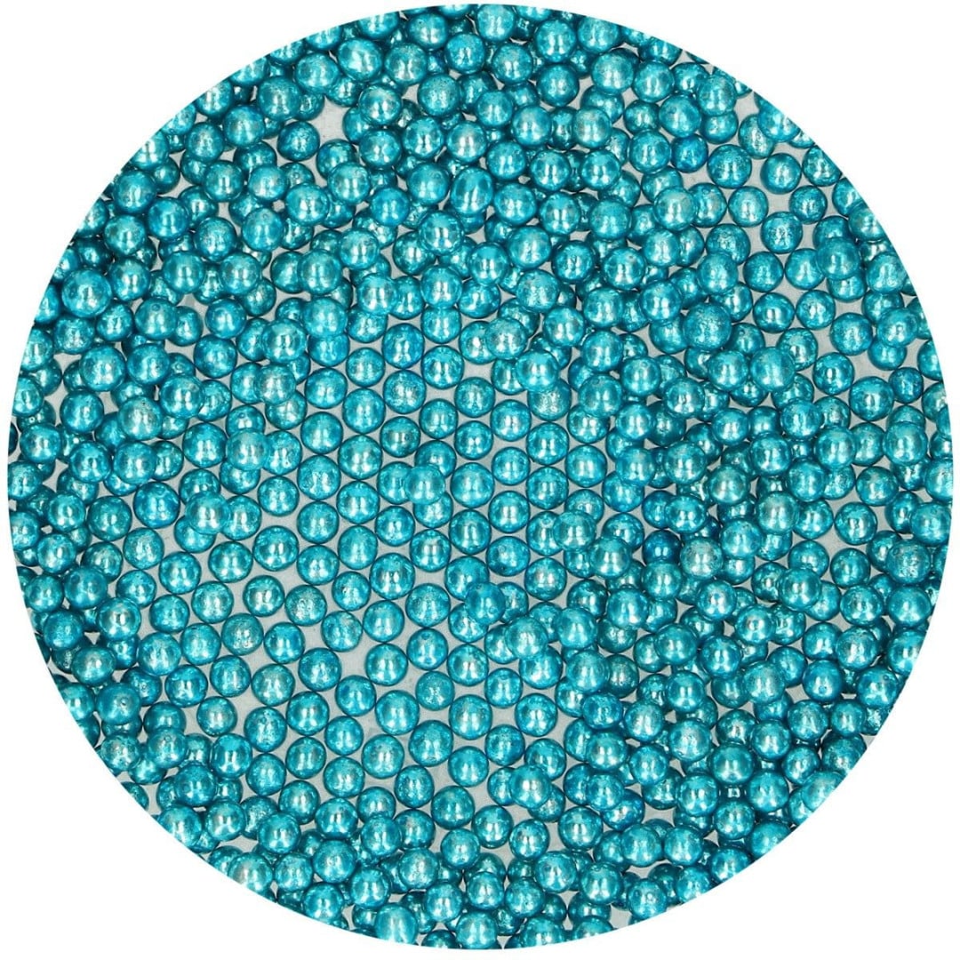 Pérolas de açúcar azul metálico - 80g
