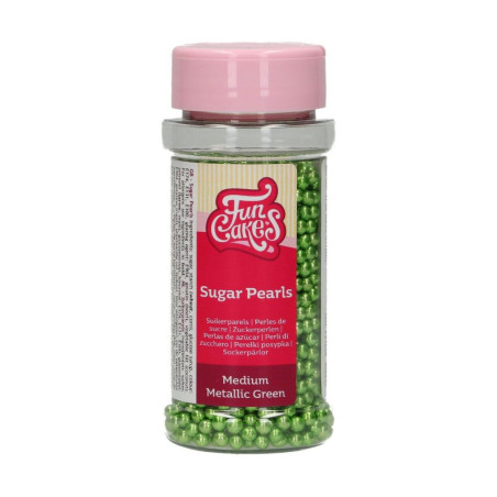 pérolas de açúcar verde-metálico