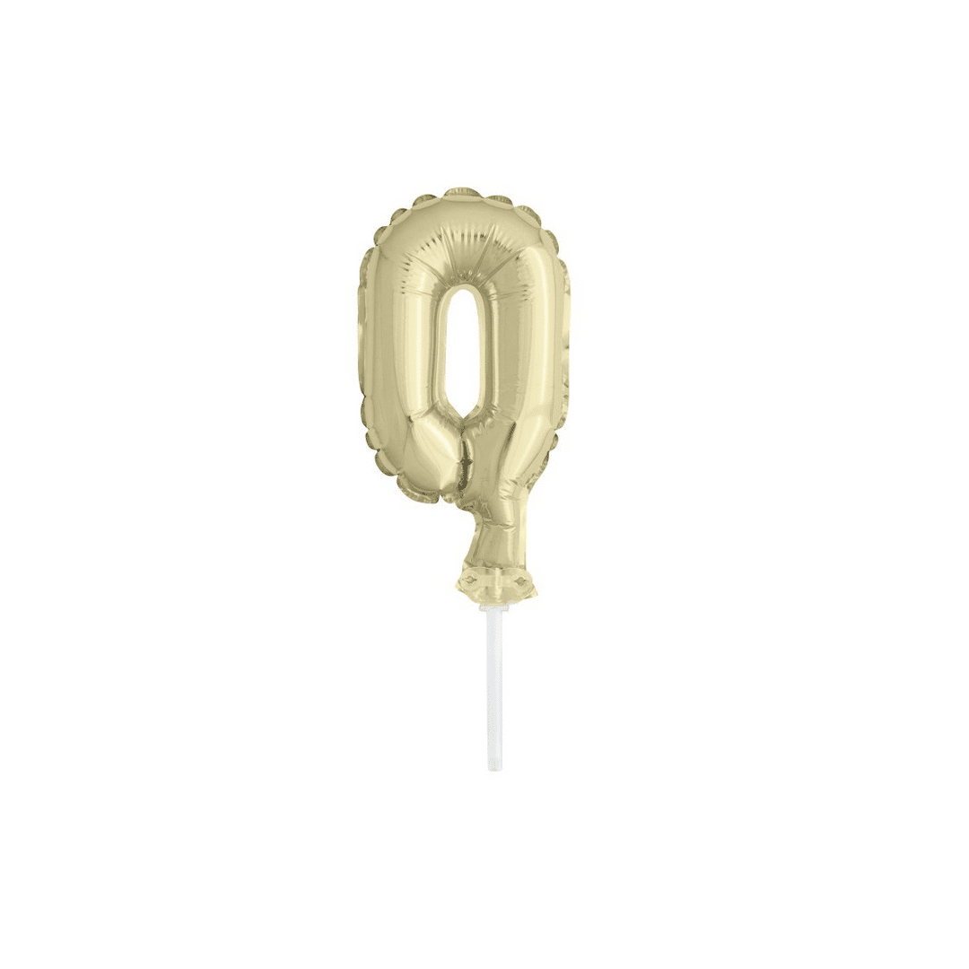 topo de bolo-balão-ouro-número-0