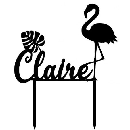 topo de bolo flamingo para personalizar