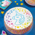 estêncil de bolo de unicórnio