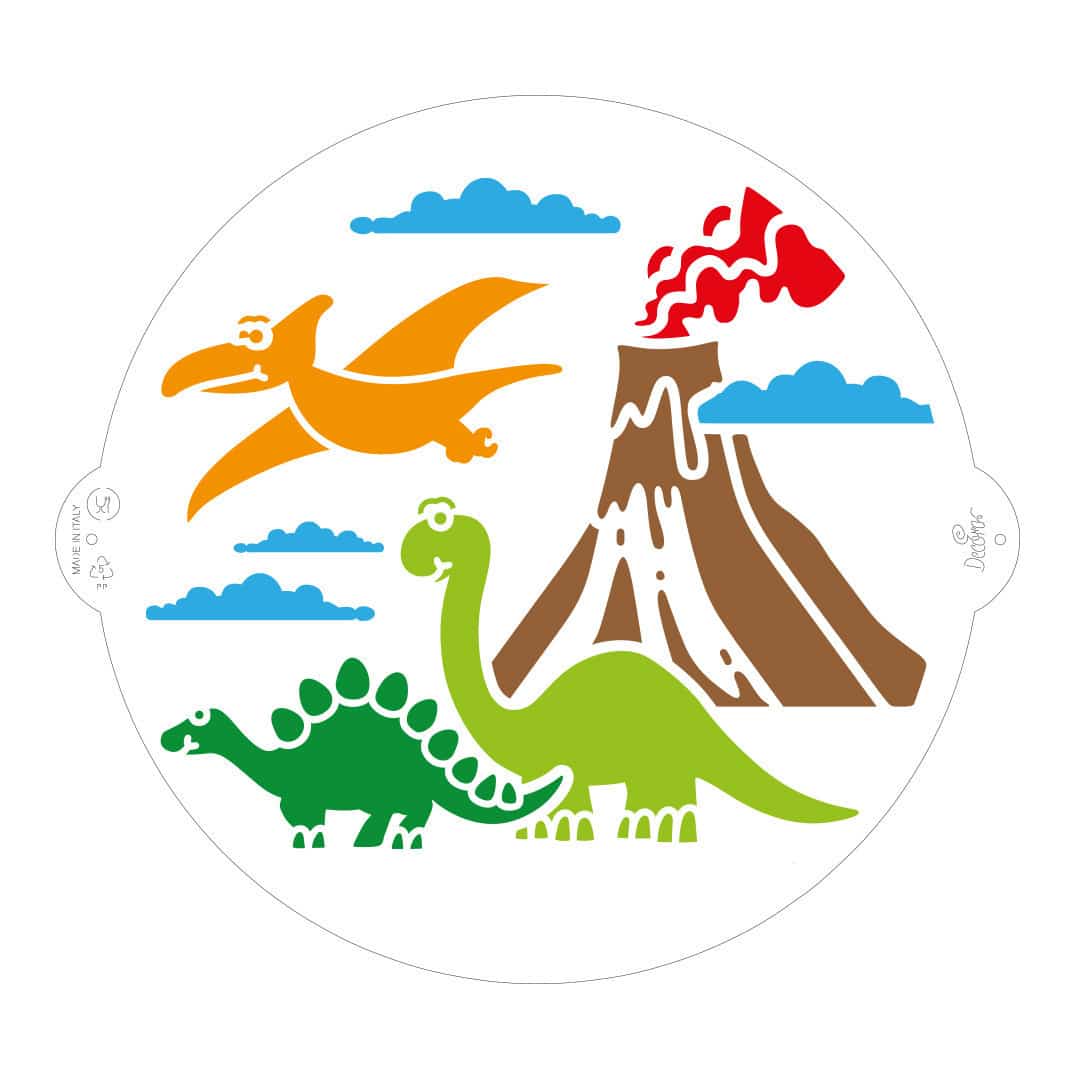 estêncil de bolo de dinossauro