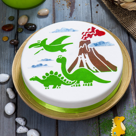 ideia de bolo de dinossauro