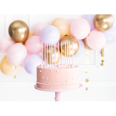 6 velas longas rosa pastel