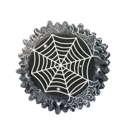 Capas de cupcake com 30 teias de aranha