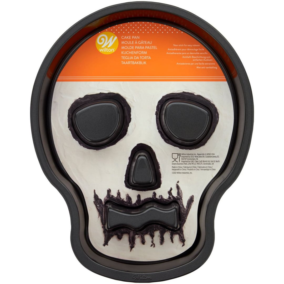 molde de bolo de caveira de halloween
