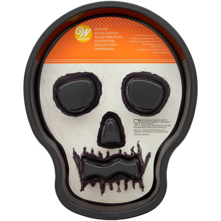 molde de bolo de caveira de halloween